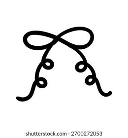 Hand drawn bow outline element icon
