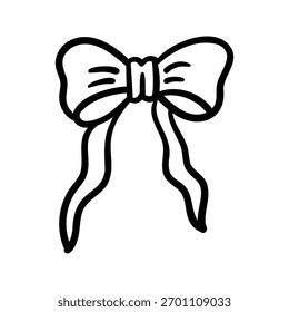 Hand drawn bow outline element icon