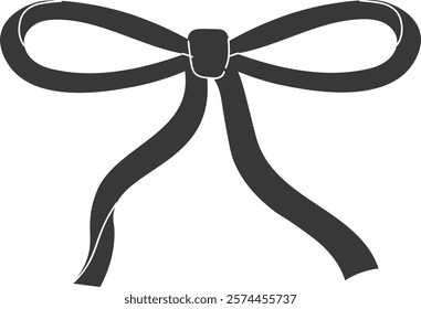Hand Drawn Bow Silhouette Vector Illustration