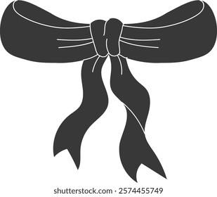 Hand Drawn Bow Silhouette Vector Illustration