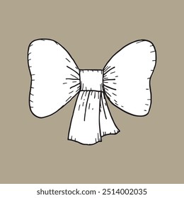 Hand drawn bow. Sketch style bow vector black and white drawing isolated illustration for for label or poster