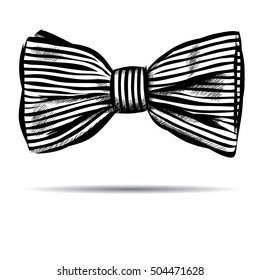 Hand drawn bow with striped. Vector illustration