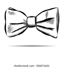 Hand drawn bow with striped. Vector illustration