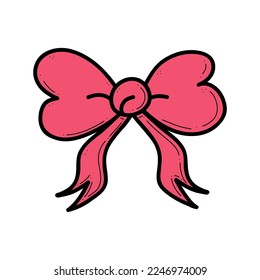 Hand drawn bow tie doodle vector illustration.