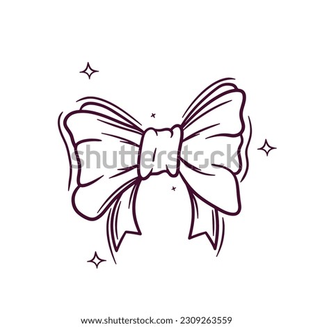 Hand Drawn Bow Tie. Doodle Vector Sketch Illustration