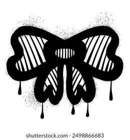Hand drawn bow tie graffiti with black spray paint