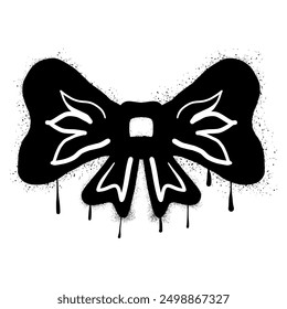 Hand drawn bow tie graffiti with black spray paint
