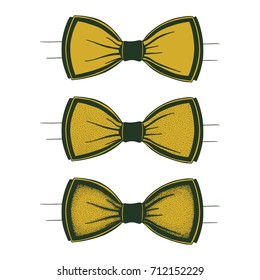 Hand drawn bow tie illustrations set.