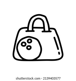 Hand Drawn Bowling Bag Icon Illustration