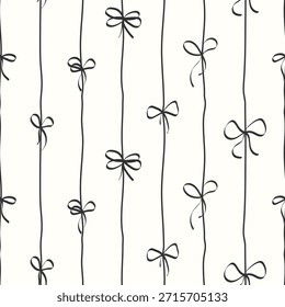 Arcos dibujados a mano en líneas de Vertical Patrón de Vector sin fisuras. Estilo de doodle monocromático mínimo. Fondo de textura de línea orgánica moderna. Perfecto para envoltura de regalo, papelería, textil, embalaje, marca