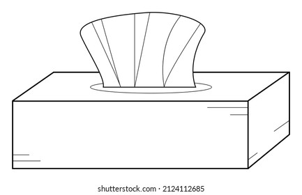 Hand drawn box with dry wipes. Napkins to maintain cleanliness.