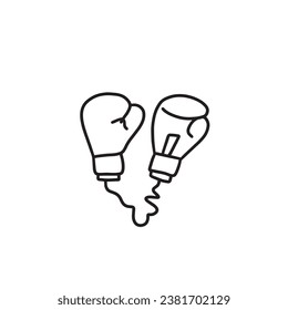 Hand drawn boxing gloves isolated on white background,vector illustration eps10