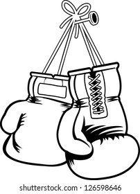 Hand drawn of  boxing gloves, vector illustration