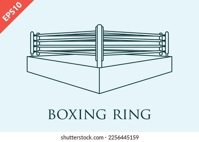 Hand drawn boxing ring arena design vector flat modern isolated illustration