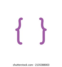 Hand drawn braces or curly brackets vector illustration