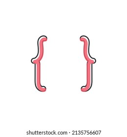 Hand drawn braces or curly brackets vector illustration