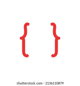 Hand drawn braces or curly brackets vector illustration