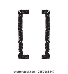 Hand drawn bracket illustration, grunge style