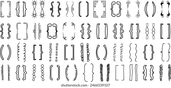 Hand drawn bracket, parenthesis element.