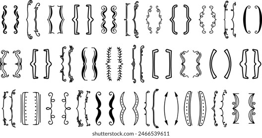 Hand drawn bracket, parenthesis element.