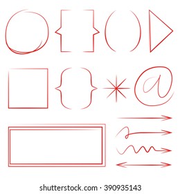 Hand Drawn Bracket, Parenthesis, Underline, Circle And Rectangle Highlighter