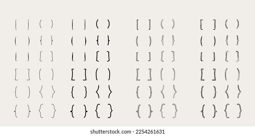 Hand Drawn Bracket Vector Set
