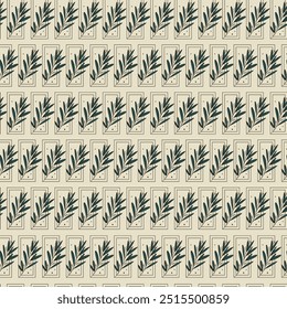 Hand drawn branch sketch pattern. Abstract modern flourish vector illustration