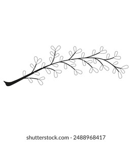 Hand drawn branches. Ink illustration.Vector Simple icon. Eps 10. 