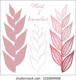 Hand Drawn Branches isolated on white vector