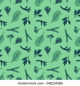 Hand drawn branches - vector background