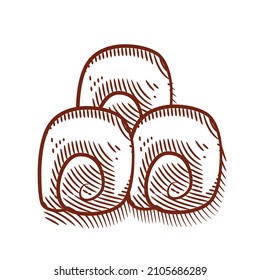 Hand drawn bread and bakery vector illustration line art black and white