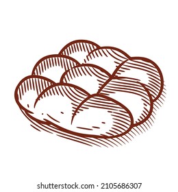 Hand drawn bread and bakery vector illustration line art black and white