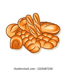 Hand drawn bread and bakery vector illustration with colorful