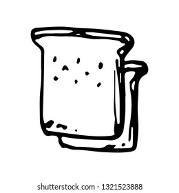 Hand Drawn bread doodle. Sketch style icon. Decoration element. Isolated on white background. Flat design. Vector illustration.