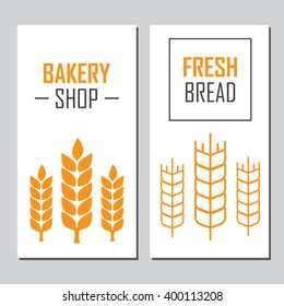 Hand drawn bread horizontal banners