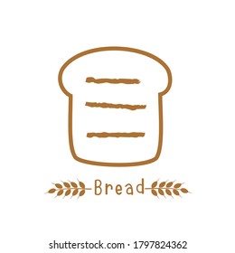 Icono de pan dibujado a mano aislado en el vector de fondo blanco. Estilo de dibujos animados.