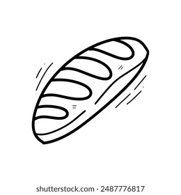 Ilustración de pan dibujado a mano. Vector Doodle. Aislado sobre fondo blanco - EPS 10 Vector