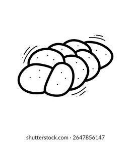 Hand Drawn Bread Illustration. Doodle Vector. Isolated on White Background - EPS 10 Vector