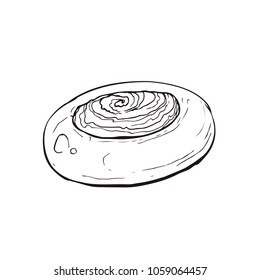 Hand drawn bread isolated on white background. Pastry icon vector illustration in sketch style.
