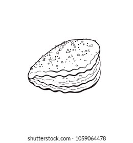 Hand drawn bread isolated on white background. astry icon vector illustration in sketch style.