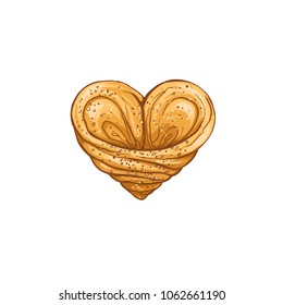Hand drawn bread isolated on white background. Pastry icon vector illustration in sketch style.