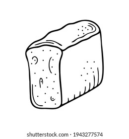 Hand drawn bread isolated on a white background. Doodle, simple outline illustration. It can be used for decoration of textile, paper.