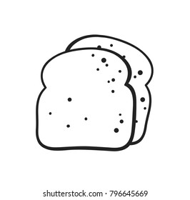 Hand drawn bread isolated. Vector artistic drawing food. Actual illustration 