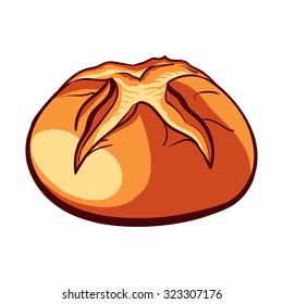 Hand drawn bread on the white background. Vector illustration.