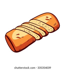 Hand drawn bread on the white background. Vector illustration.