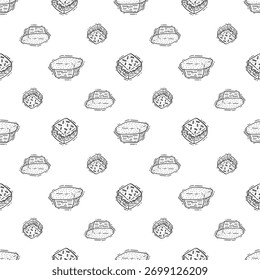 Pão desenhado à mão fundo padrão sem emenda