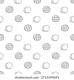 hand drawn bread seamless pattern background