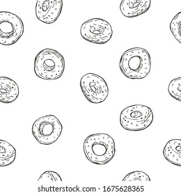 Hand drawn breakfast cereals. Vector  seamless pattern.