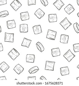 Hand drawn breakfast cereals. Vector  seamless pattern.