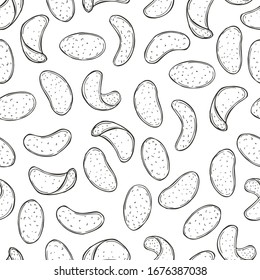 Hand drawn breakfast cereals. Vector  seamless pattern.
